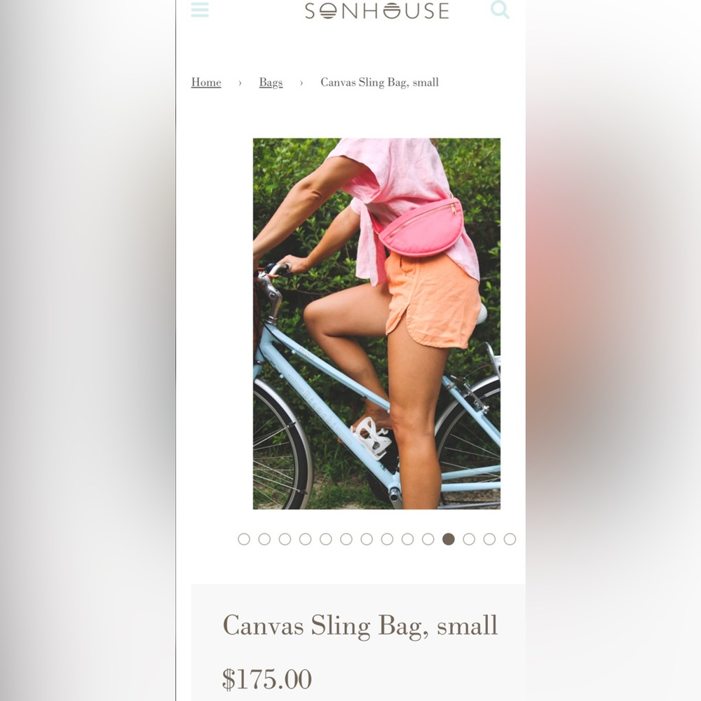Sonhouse Canvas Sling Bag Small Coral Pink Crossbody Fanny Pack Waist Bag